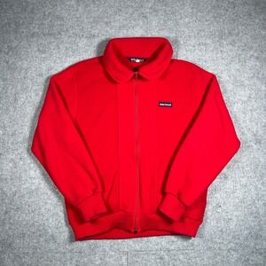 Helly Hansen Fleece Jacket Mens Medium Red Full Zip Vintage Canada Outdoor Warm
